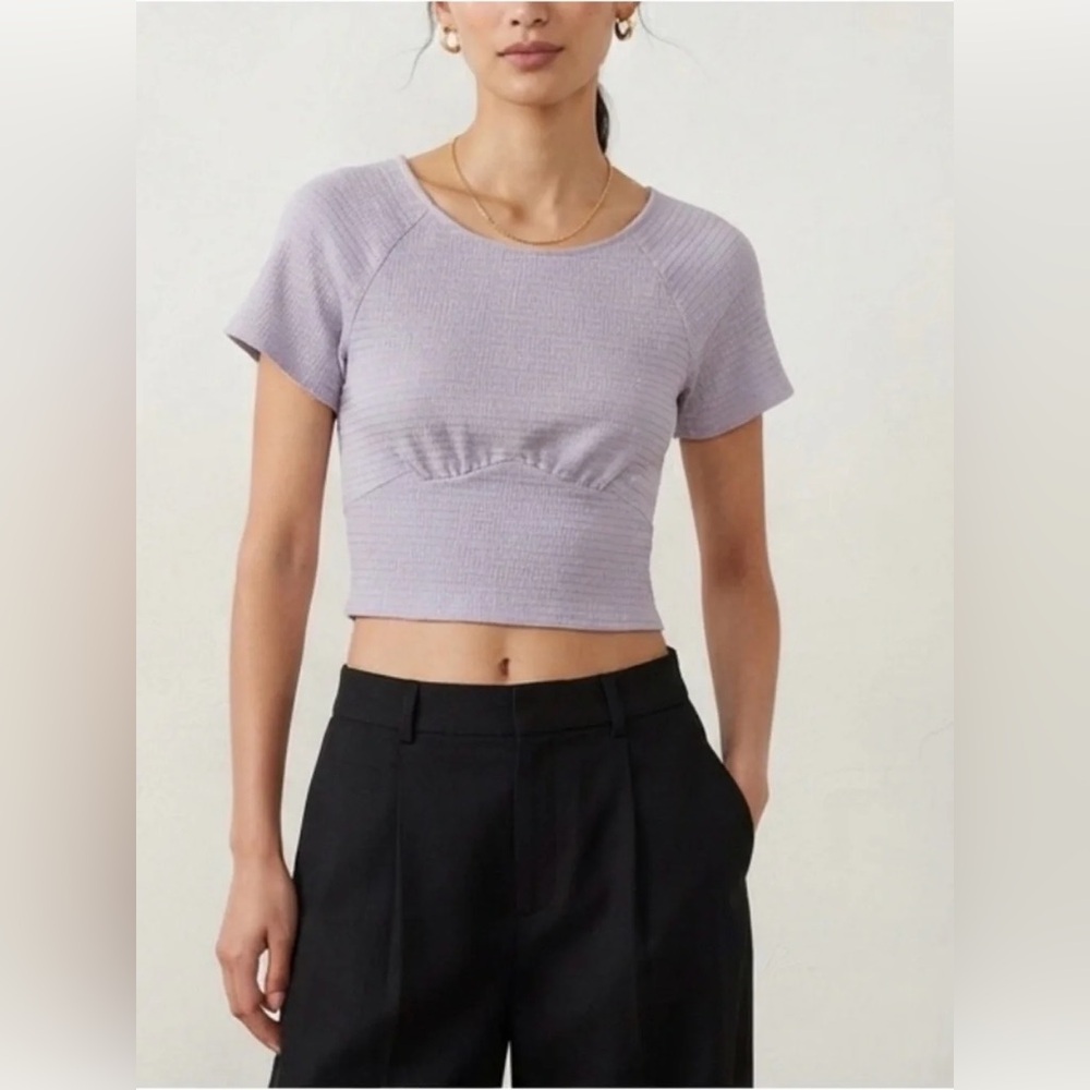 Madewell Shirred Crewneck Crop Top